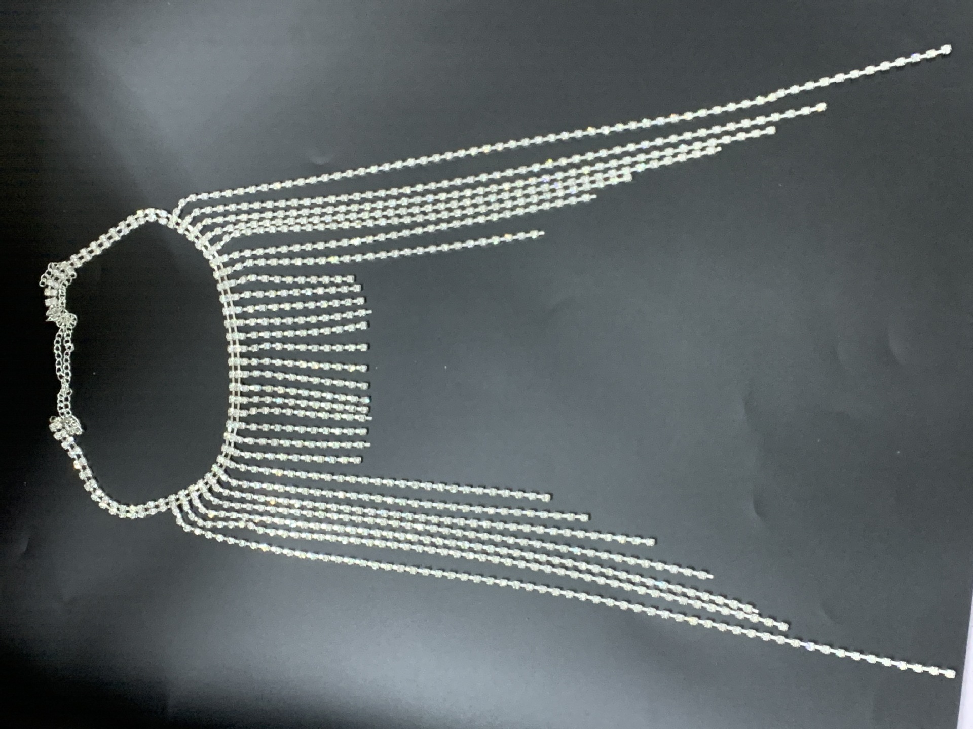 Wedding Hair Accessory Luxury Crystal Rhinestone Head Chain With Fringe Design